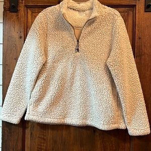 Beige sherpa quarter zip, size L